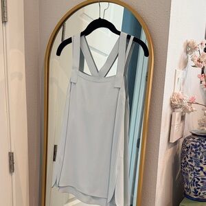 Helmut Lang light blue Sleeveless Layered Swing Tank Top